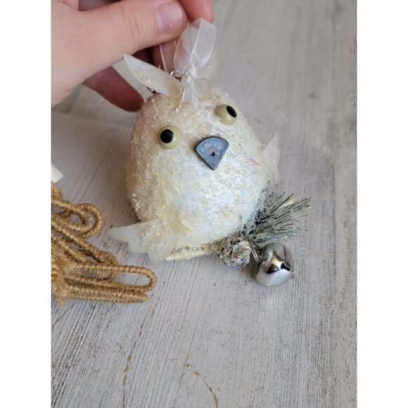 Owl brown white clip on ornament Xmas set bird - Picture 8 of 12